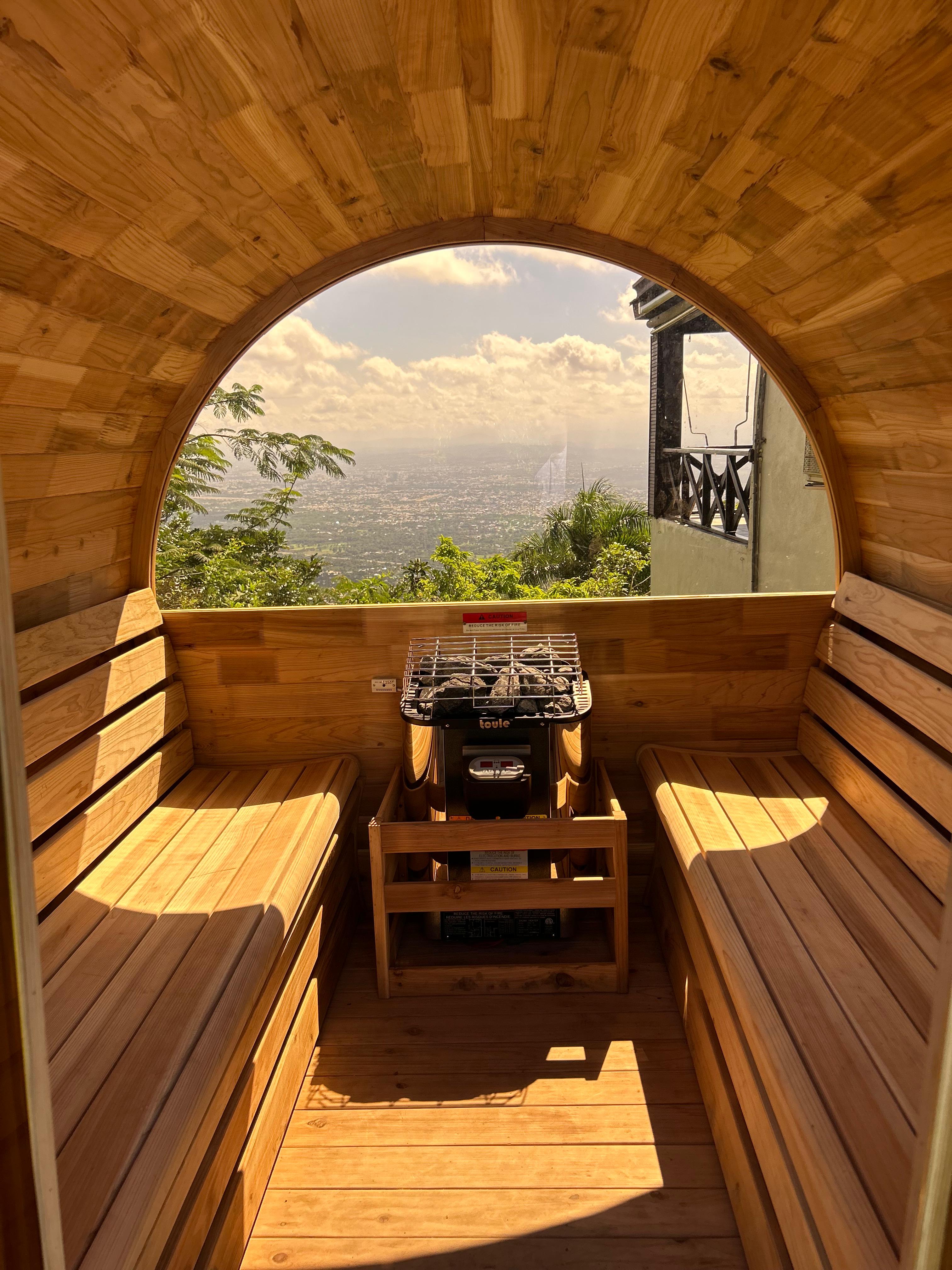 Modelo exterior redondo | Sauna 4 personas